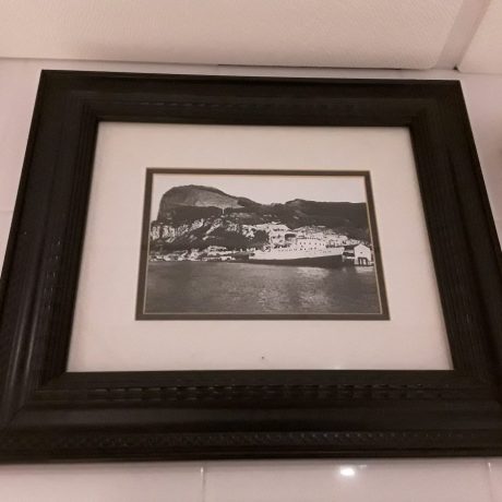 (24) (CK140224) Old Framed Photograph Of Gibraltar.36cm Wide,40cm High.15.00 euros.