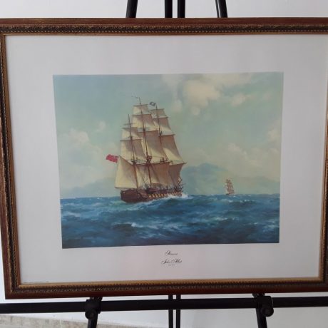 (124) (CK14124) John Allcot Print Of A Sailing Ship.57cm x 69cm.25.00 euros.