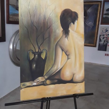 (144) (CK14144) Oil Painting On Canvas Of A Naked Woman.93cm x 61cm.35.00 euros.