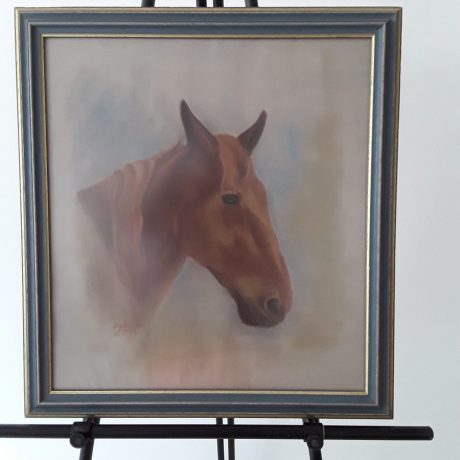 (200) (CK14200) Framed Print Of A Horse.63cm x 59cm.25.00 euros.