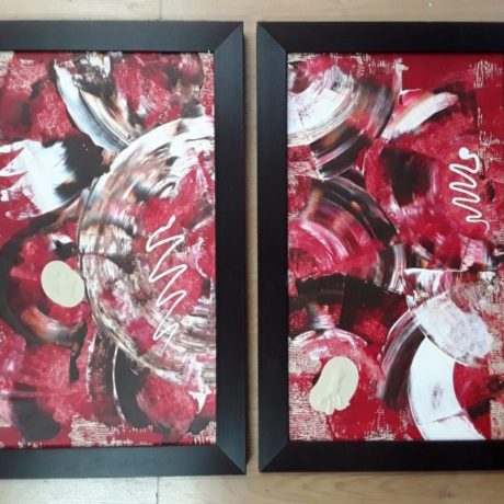 (109) (CK14109) Two Matching Framed Oil Paintings.65cm x 40cm.30.00 euros.