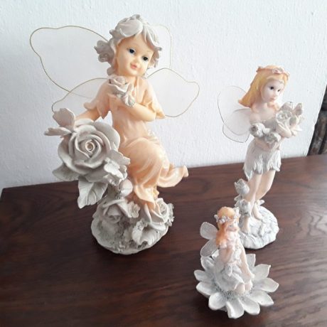 CK07125N Collection Of Three Ceramic Fairies Large 23cm High Medium 20cm High Small 10cm High Made In Spain 25 euros