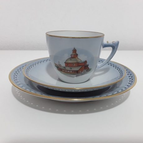 1 CK07139N Vintage Copenhagen Porcelain Trio Set Cup Saucer And Dessert Plate 20 euros