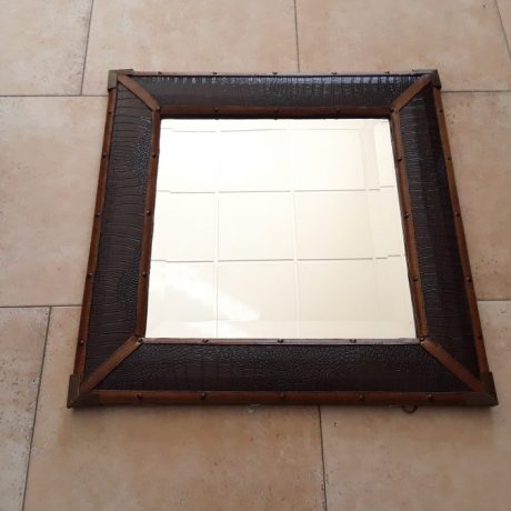 CK12001N Leather Wrapped Square Beveled Mirror 67cm x 67cm 59 euros