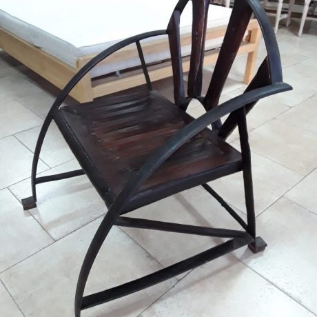 CK17021N Vintage Handmade One Of A Kind Wrought Iron Framed Arm Chair 90cm High 69cm Wide 199 euros