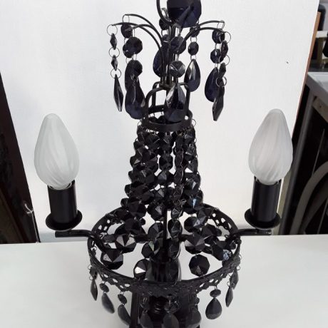 CK09068N Double Bulb Black Imitation Crystal Table Lamp 49cm High 29 euros