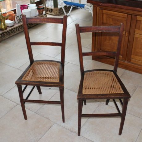 CK17005N Two Matching Antique Wooden Rattan Seat Dining Chairs 70 euros