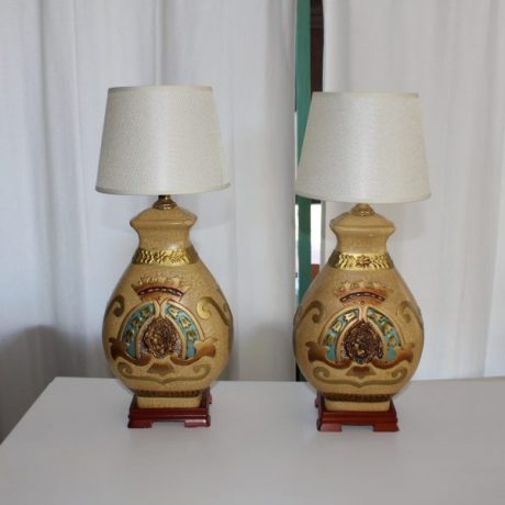 CK09072N Two Matching Ceramic Table Lamps 50cm High 40 euros