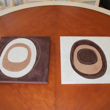 CK14001N Two Matching Velvet Abstract Wall Art Pieces 30cm x 30cm 16 euros