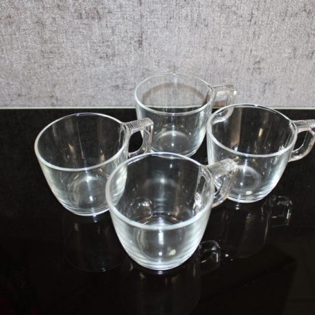 CK11094N Four Matching Glass Cups 7cm High 8cm Diameter 3 euros