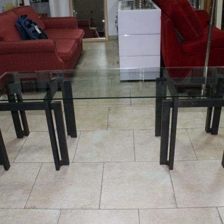 CK17014N Metal Framed Glass Top Table 173cm Long 54cm Deep 55cm High 59 euros
