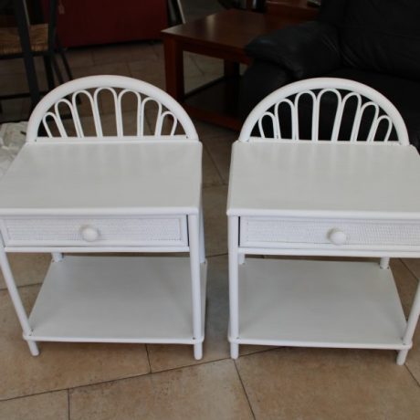 CK22007N Two Matching Hand Painted Bamboo Framed Bedside Cabinets 70cm High 36cm Deep 50cm Wide 40 euros