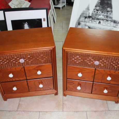 CK04016N Two Matching Three Drawer Bedside Cabinets 61cm High 41cm Deep 58cm Wide 60 euros