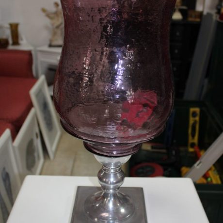 CK11070N Metal Based Coloured Glass Candle Vase 46cm High 25 euros