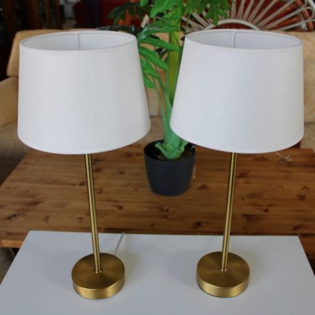 CK09022N Two Matching Metal Stemmed Table Lamps 45cm High 30 euros