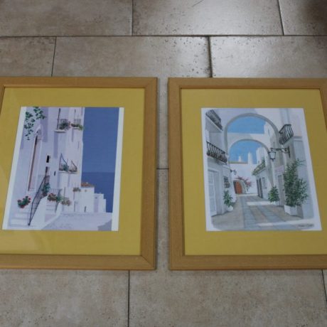 CK14006N Two Matching White Village Framed Prints 45cm x 56cm 20 euros