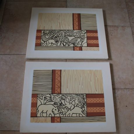 CK14207N Two Matching Canvas Prints Afican Themed 50cm x 40cm 30 euros