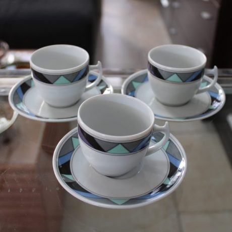 CK07068N Three Matching Porcelain Cups And Saucers Made By Wilhelm Seltmann In Bavaria Germany 8 euros