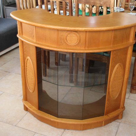 CK10005N Wooden Glass Fronted Bar 100cm High 115cm Long 179 euros