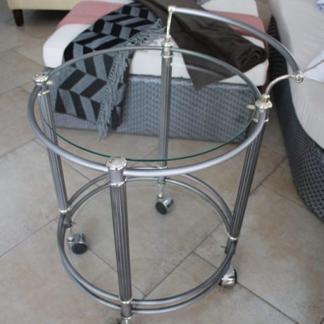 CK13236N Metal Framed Two Tier Drinks Trolley 52cm Diameter 72cm High 49 euros