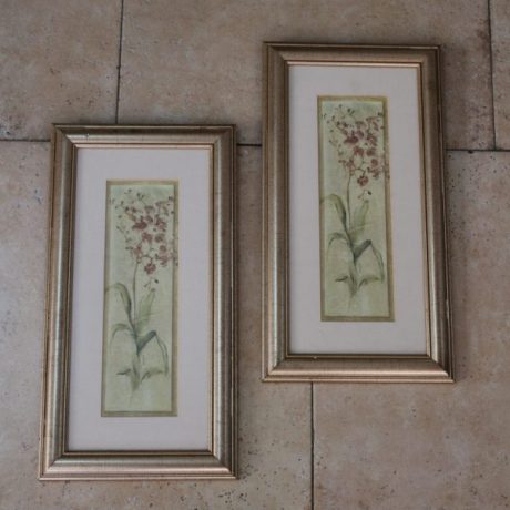 CK14114N Two Matching Framed Flower Prints 21cm x 41cm 12 euros