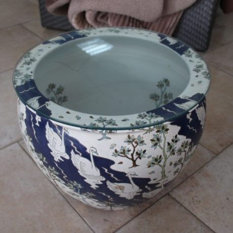 CK07126N Vintage Ceramic Glazed Glass Top Planter 44cm Diameter 35cm High 39 euros