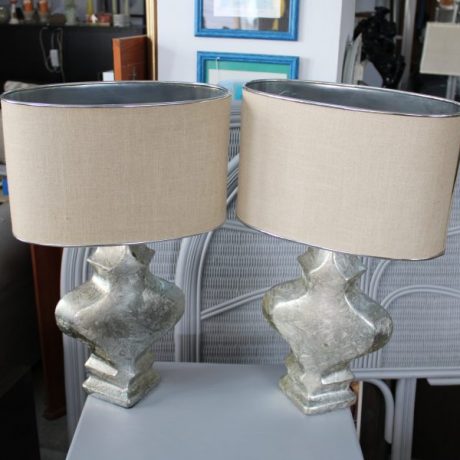 CK09126N Two Matching Ceramic Base Table Lamps 62cm High 48 euros