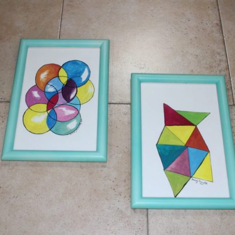 CK14140N Pair Of Framed Hand Painted Pictures 23cm x 33cm 8 euros