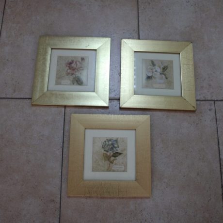 CK14171N Three Matching Framed Floral Prints 23cm x 23cm 9 euros
