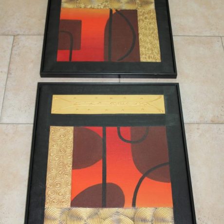 CK14244N Two Matching Abstact Paintings