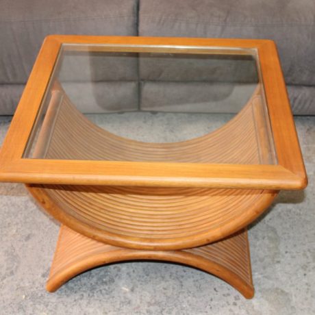 CK17045N Wooden Framed Glass Top End Table 68cm x 68cm 50cm High 39 euros