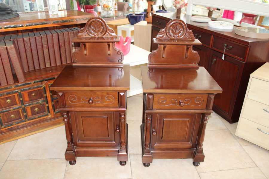 CK04047N Two Matching Wooden Traditional Spainish Bedside Cabinets 96cm High 45cm Wide 37cm Deep 54 euros
